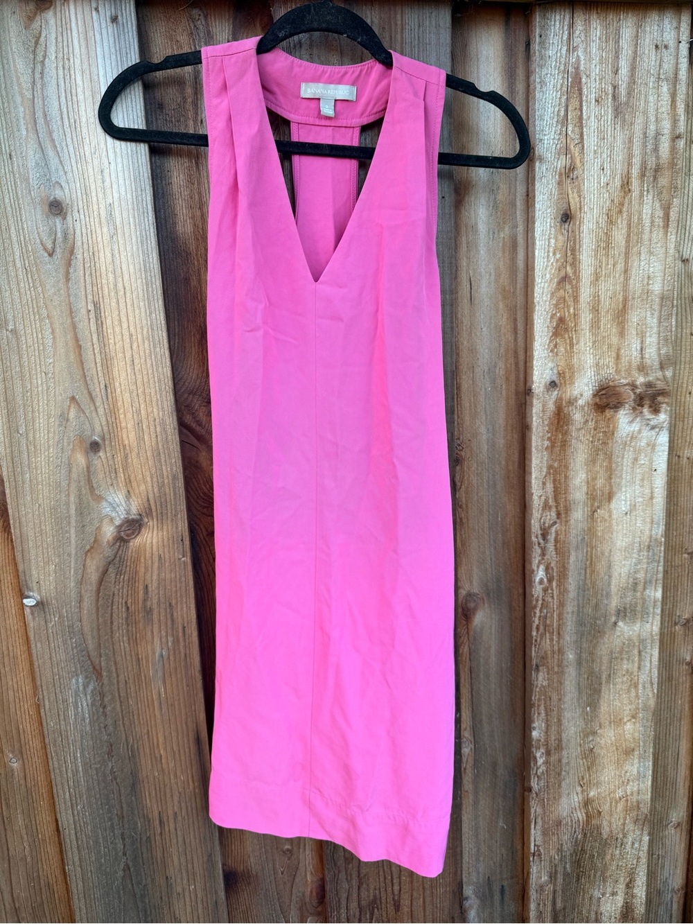 Banana Republic Hot Pink Sleeveless V-Neck Shift Dress